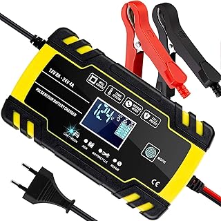 SENTUOSI Ladegerät Autobatterie 12V/24V Batterieladegerät Auto Vollautomatisches Intelligentes Erhaltungsladegerät mit LC...