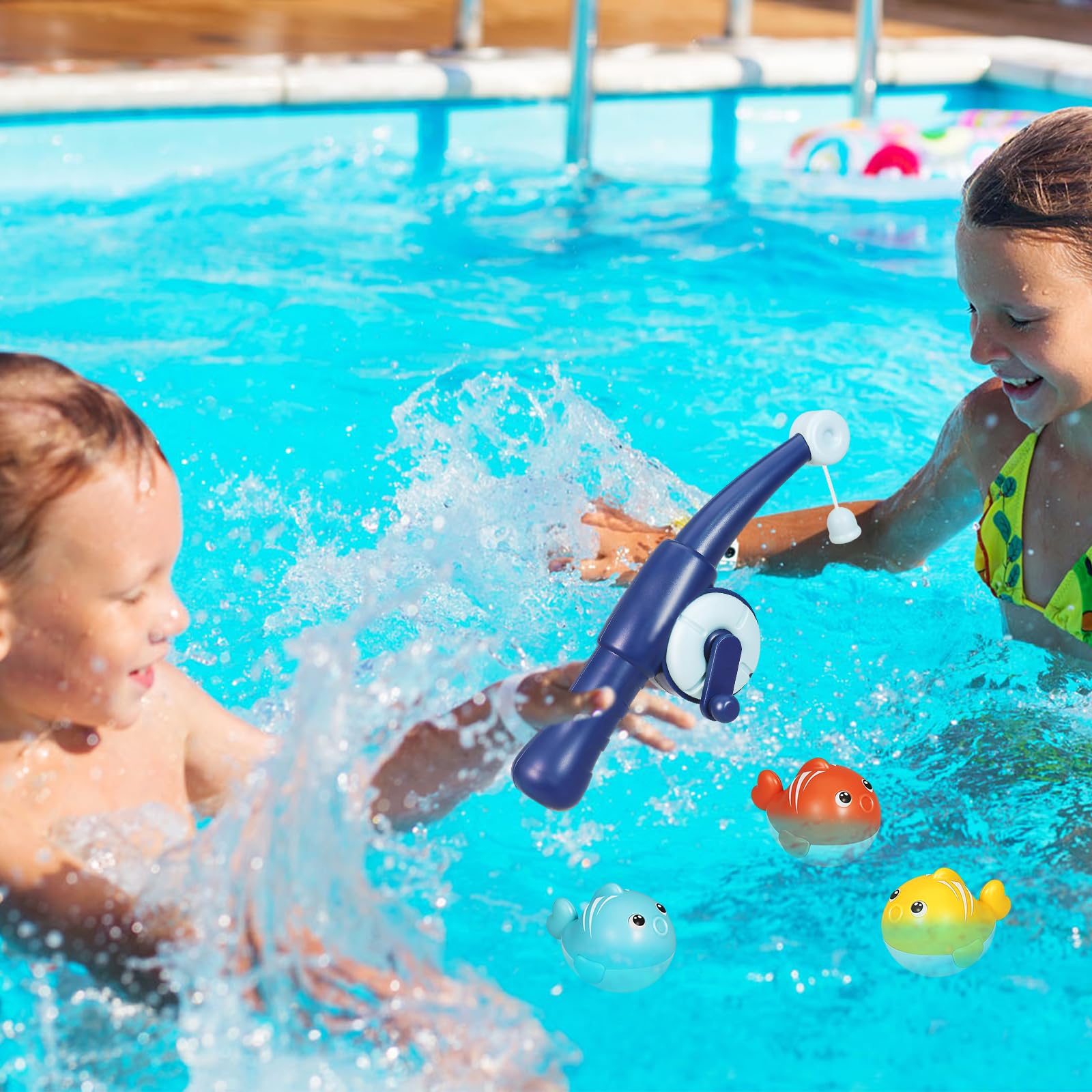 Giocattoli Da Bagnetto Magnetici Per Bambini | Set 8 Pezzi Con Canna Da Pesca | Per 1-4 Anni