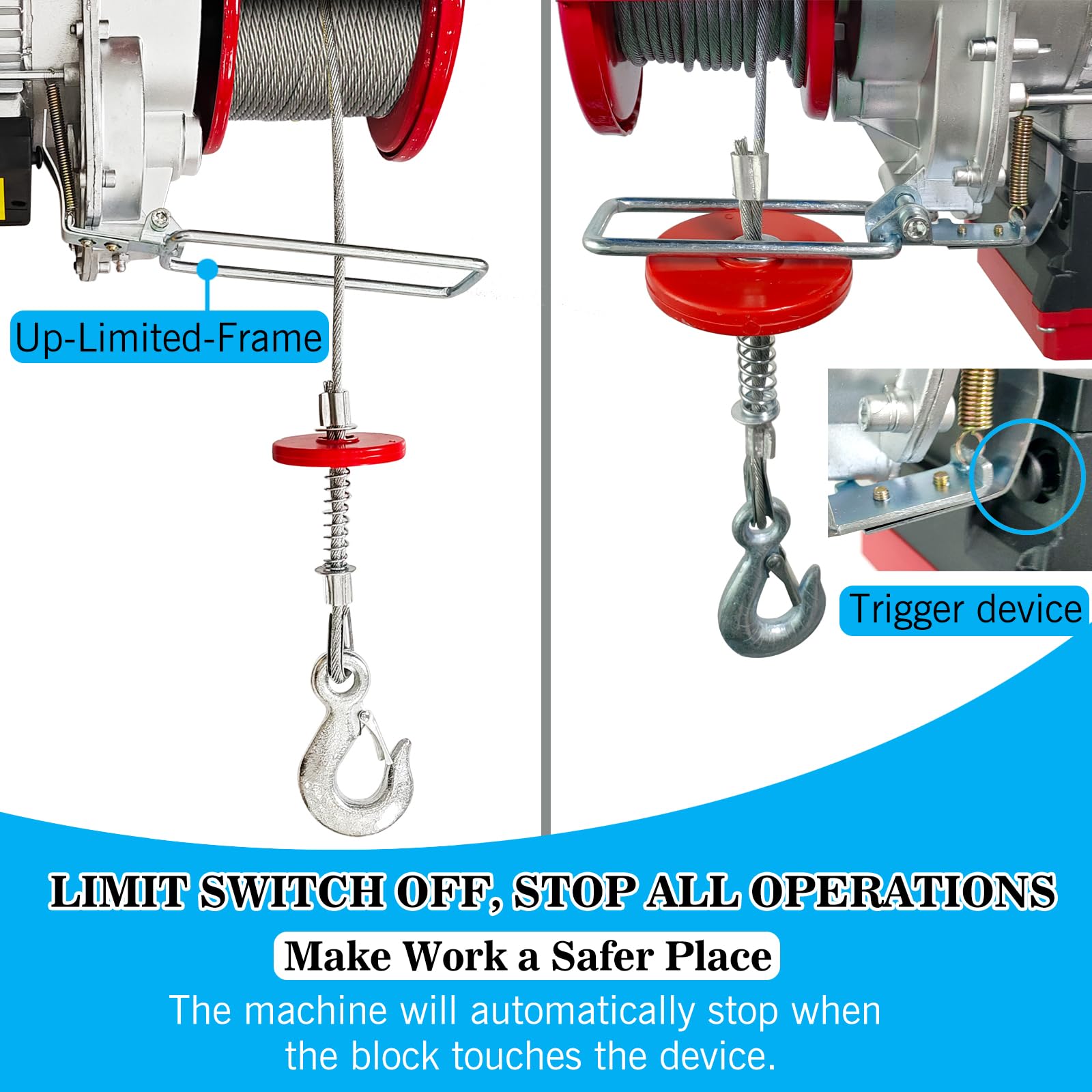 1760LBS Electric Hoist - Wireless & Wired Remote Control -4 1760LBS Electric Hoist - Wireless & Wired Remote Control -4