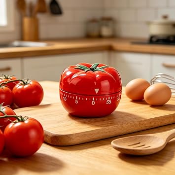 Pomodoro Tomato Timer, Mechanical Compact Kitchen Egg Timer 6.3x4.5cm