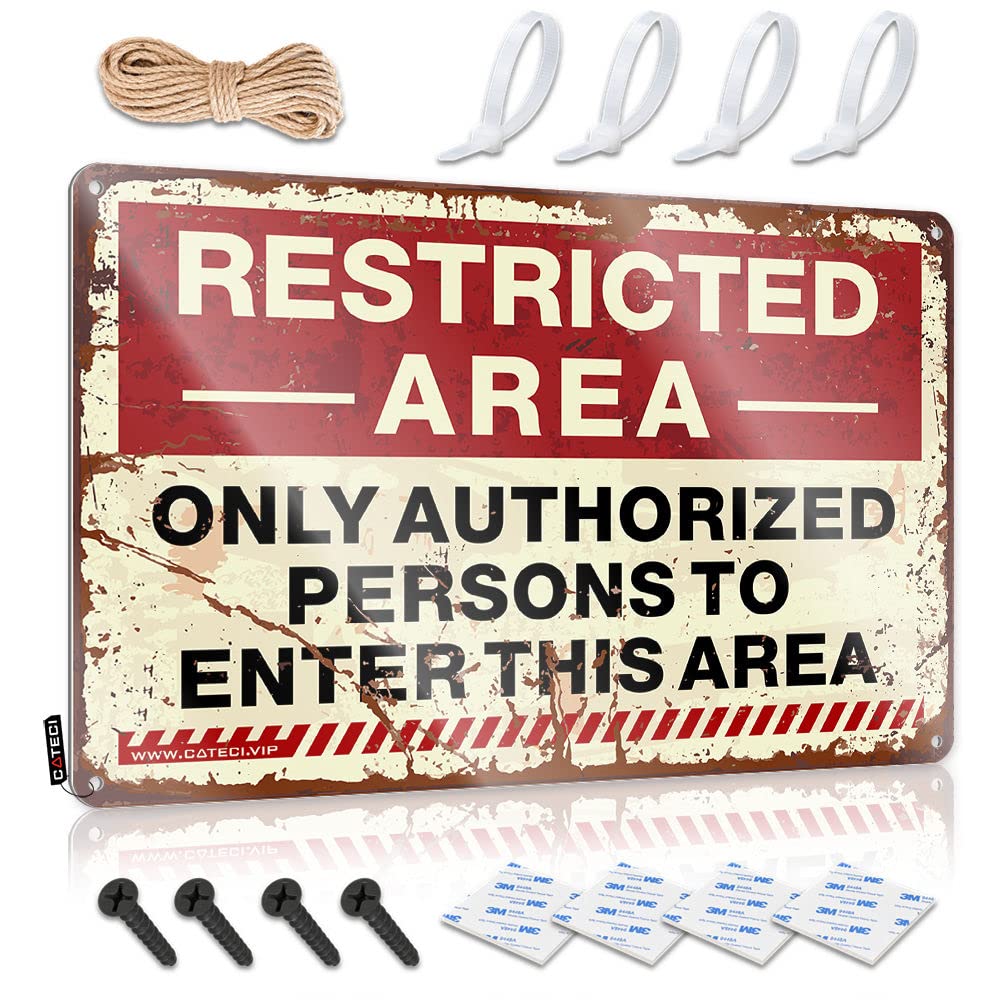 Door Trespassing Vintage Wall Art | Restricted Area Only Authorized Persons To Enter This Area Unique For Entryway Living Room(30X40CM)