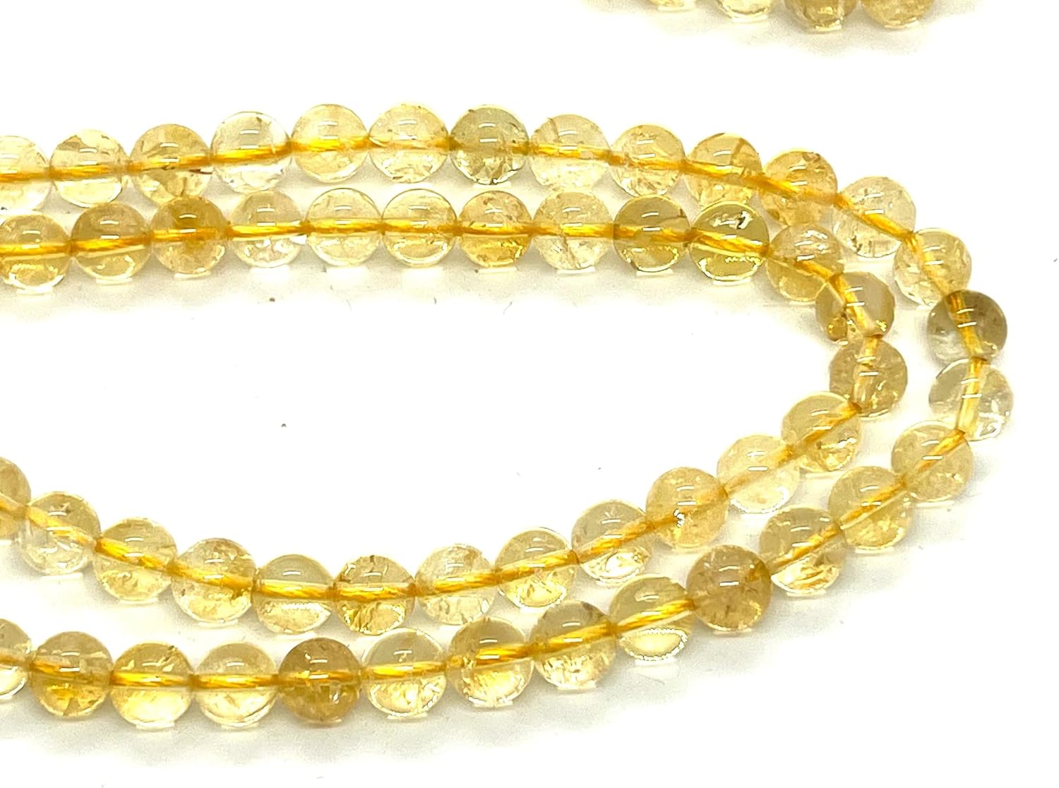 Citrine Mala Necklace, 8mm 108 Beads, Birthstone & Chakra Energy - Image 5