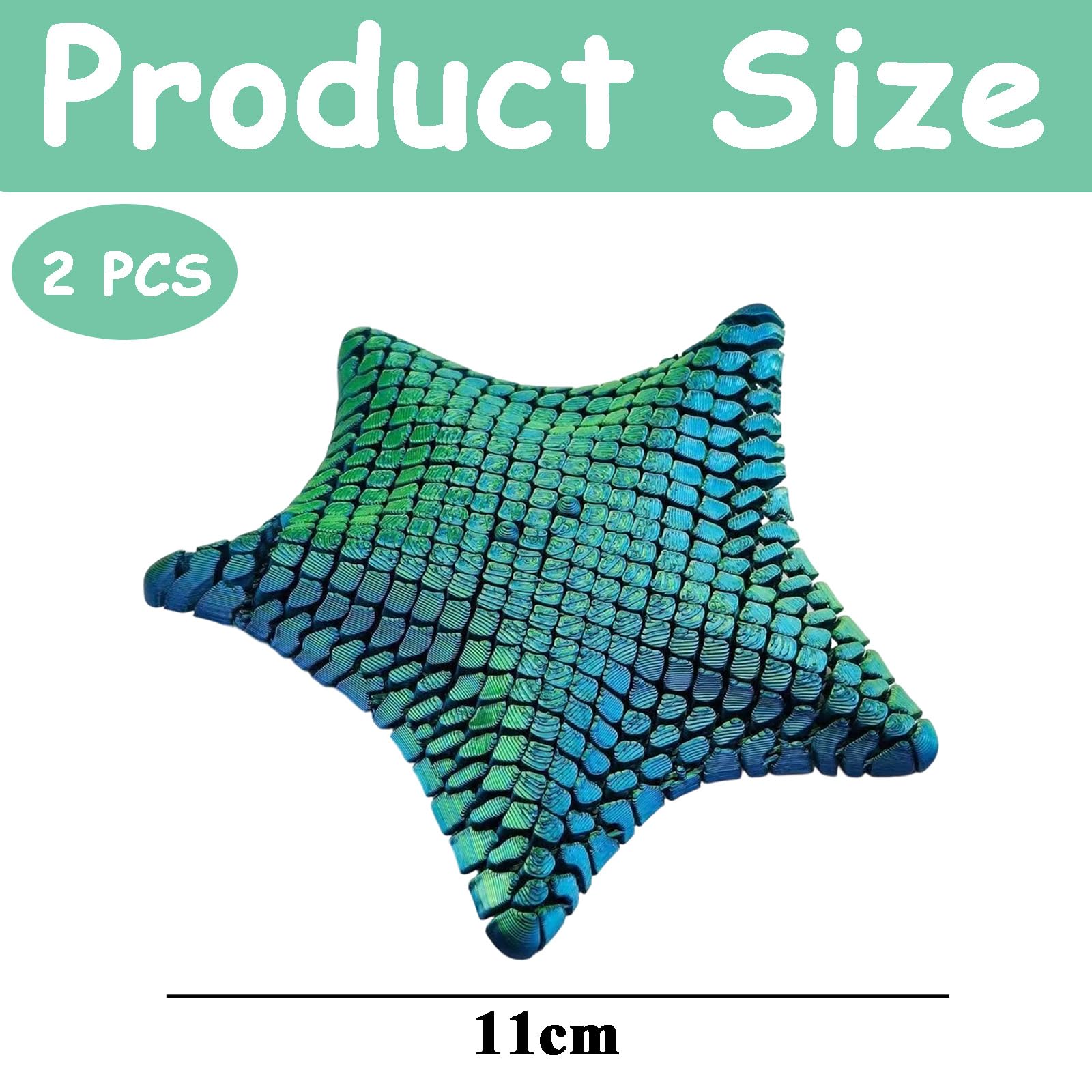 2 PCS 3D Printed Starfish, Two 11cm 3D Printed Starfish for Focus and Relaxation Portable 3D Printed for Everyday Use - Image 2