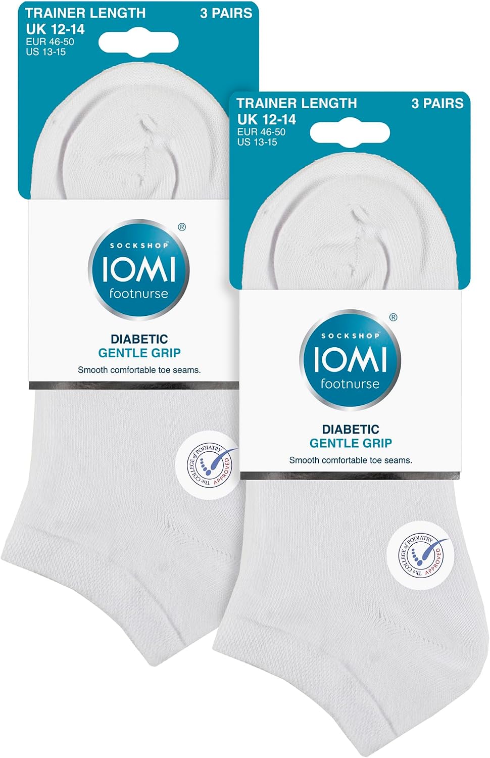 IOMI 6 Pack Mens Diabetic Low Cut Socks Non Binding Extra Wide Ankle Socks