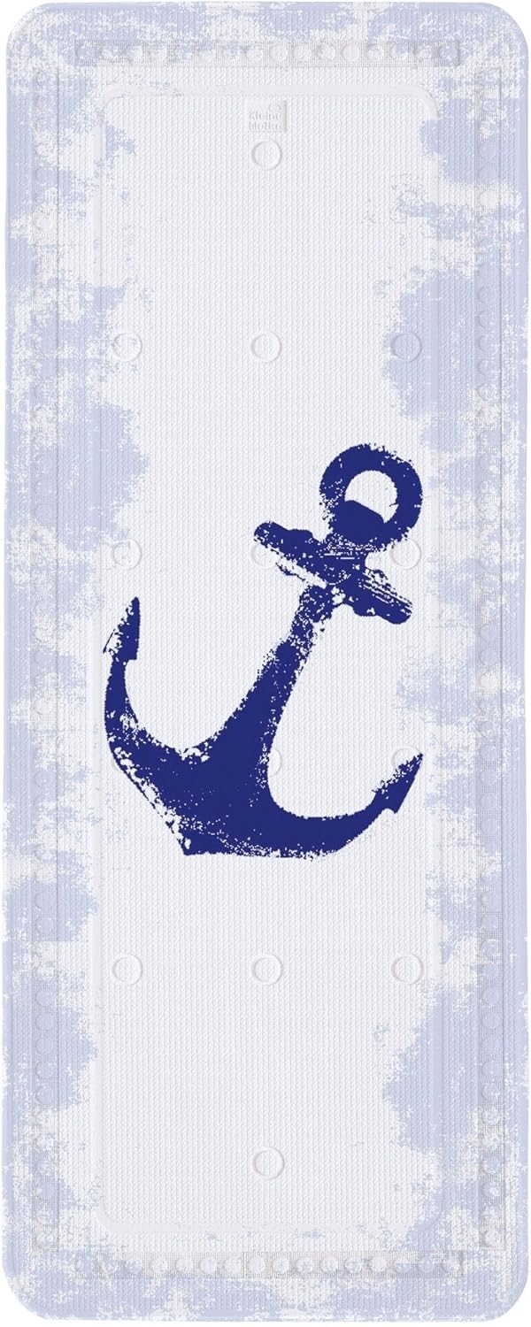 Kleine Wolke Anchor Bath Safety Mat, PVC Foam, Dark Blue, 92 x 36 x 0.3 cm, 92 x 36 cm (Rectangular), Multicolor