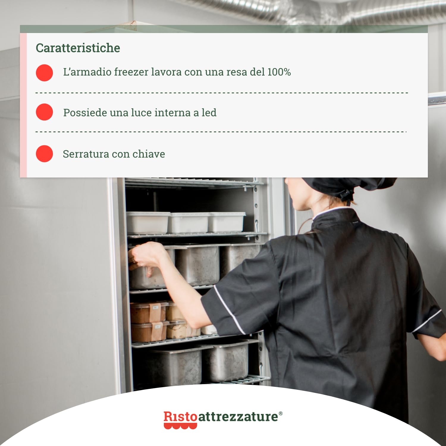 Armadio congelatore refrigerato in acciaio inox 2 ante 1400 lt -18-22°C