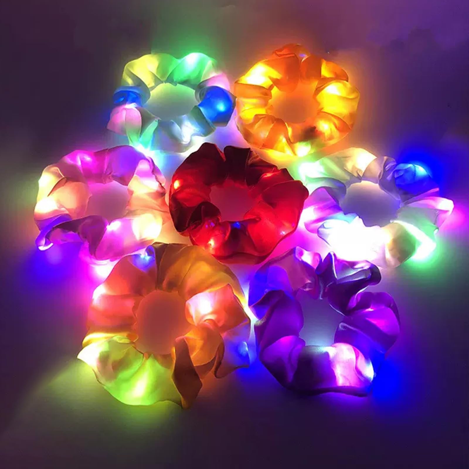12 elastici per capelli luminosi, a LED con 3 modalità di luce, luci al buio, elastici per capelli luminosi per ragazze, per carnevale, feste in costume