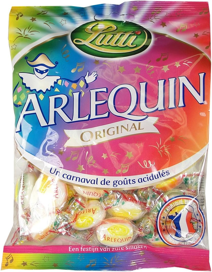 Lutti Arlequin Candies in Bag, 150 gr or 3.3 oz,Two Pack