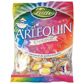 Lutti Arlequin Candies in Bag, 150 gr or 3.3 oz