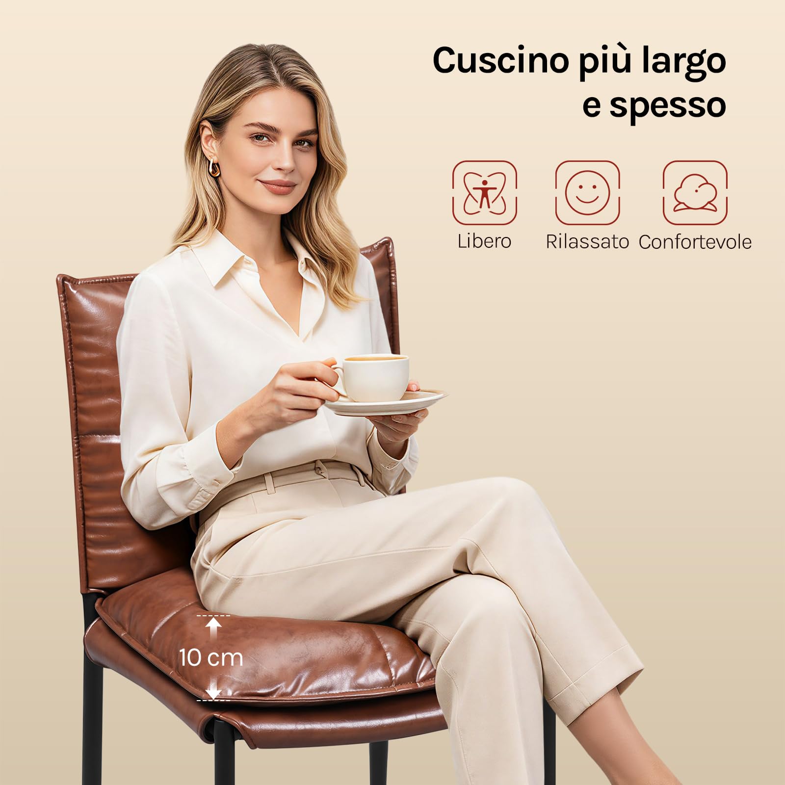 WOLTU Set di 4 Sedie Sala da Pranzo con Schienale Alto