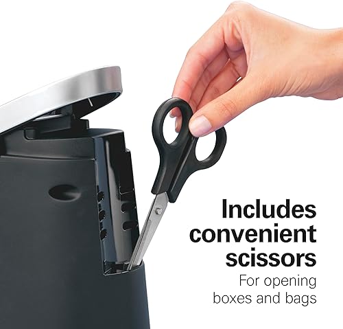 Miniatura 6 de Abrelatas de tacto suave Hamilton Beach 76607, color negro y cromo, Con tijeras, Cromado