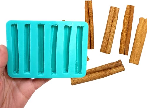 Palitos de canela real cera derrite molde 6 cavidades moldes de fondant, fabricación de jabón, fabricación de velas, molde para cera, molde para