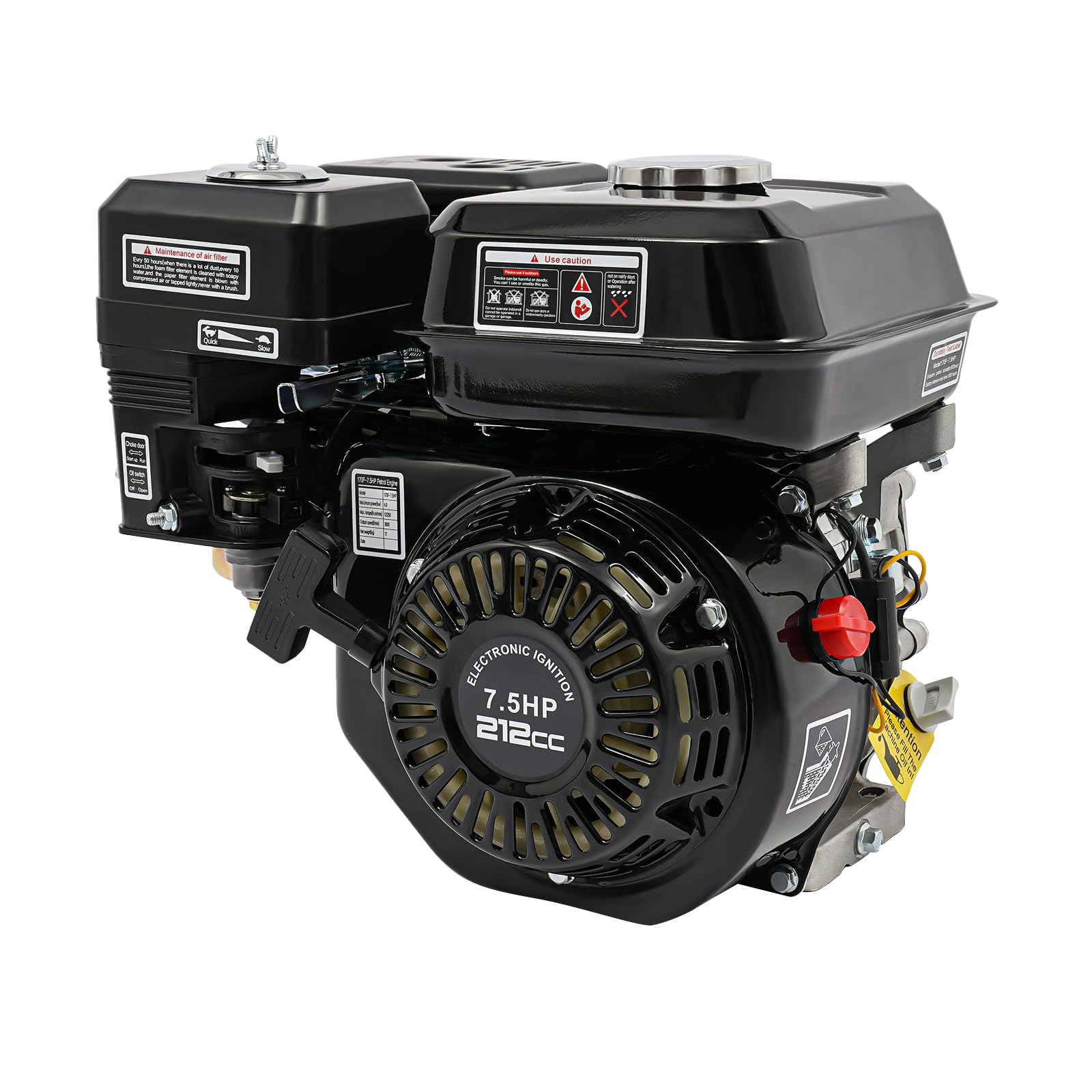 7,5 CV (212cc) motore a benzina a 4 tempi, motore industriale con albero da 20 mm, avviamento manuale, raffreddato ad aria per go-kart, generatore, pompa e compressore