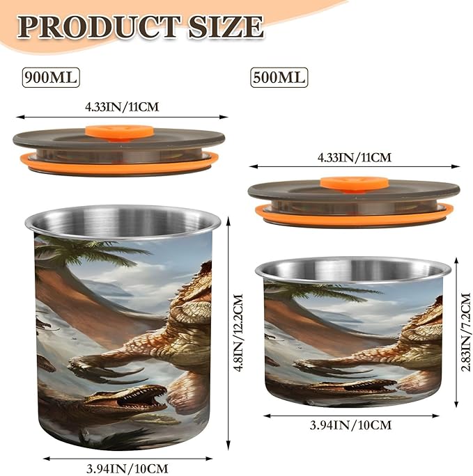 Almacenador de Alimentos ALAZA 30 oz, Acero Inoxidable, Diseño Dinosaurio miniatura 3