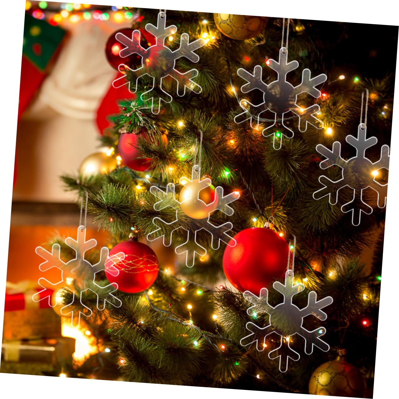 PRETYZOOM 60 Stk Acryl-Schneeflocke Weihnachtsbaum-Hängeornamente hängendes Schneeflockendekor christbaum anhänger tannenbaum anhänger Weihnachtsdekore weihnachtliche Ornamente Transparent
