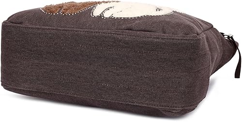 Miniatura 6 de KAUKKO Women Canvas Handbag Shoulder Bag Cat Big Tote Bag