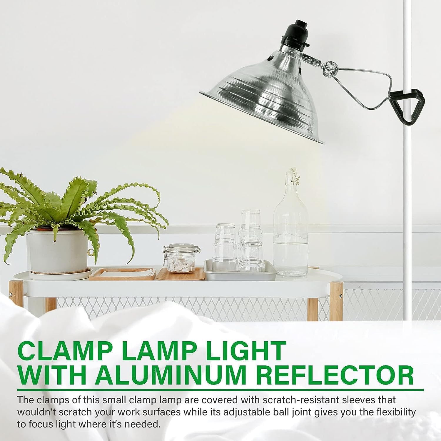 Simple Deluxe 150W Ceramic Reptile Heat Lamp Bulb & 150W Clamp Light with 8.5" Aluminum Reflector Combo for Amphibian Pets, 2-Pack - image 6