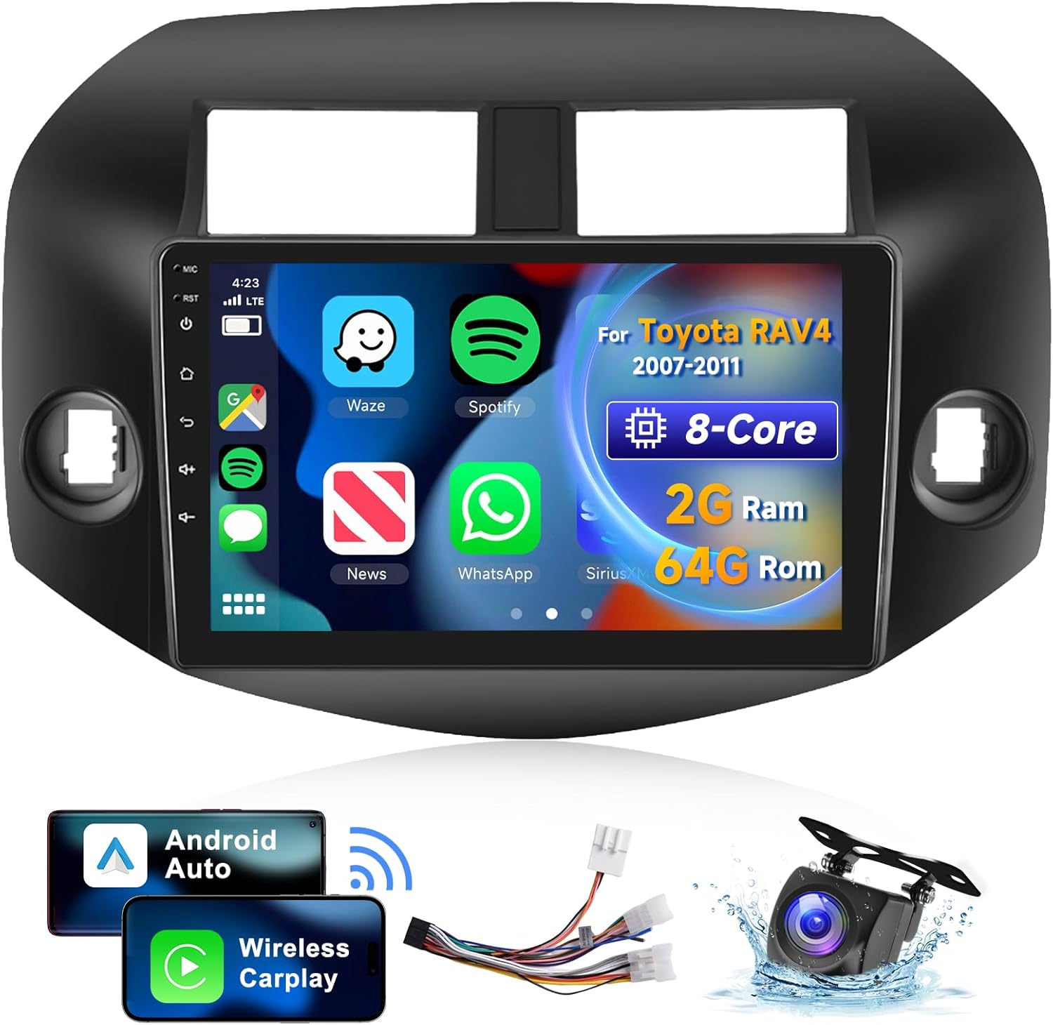 Dsp Car Audio Processor Radios Para Auto For Toyota RAV4 2007 2008 2009 2010 2011 2012 9"Android 10 Car Stereo Radio GPS Screen For Car 2012 Toyota Rav4