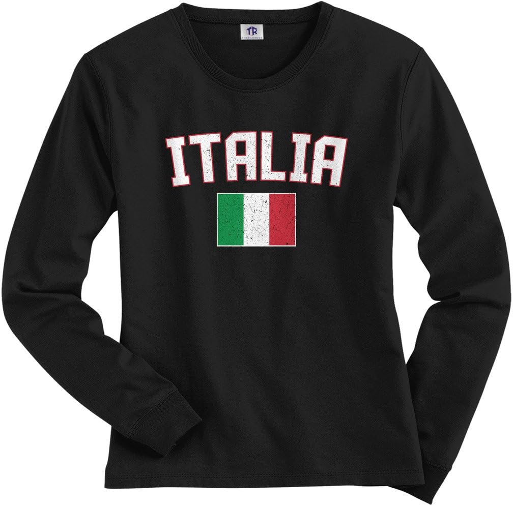 Threadrock Women's Italia Flag Long Sleeve T-Shirt