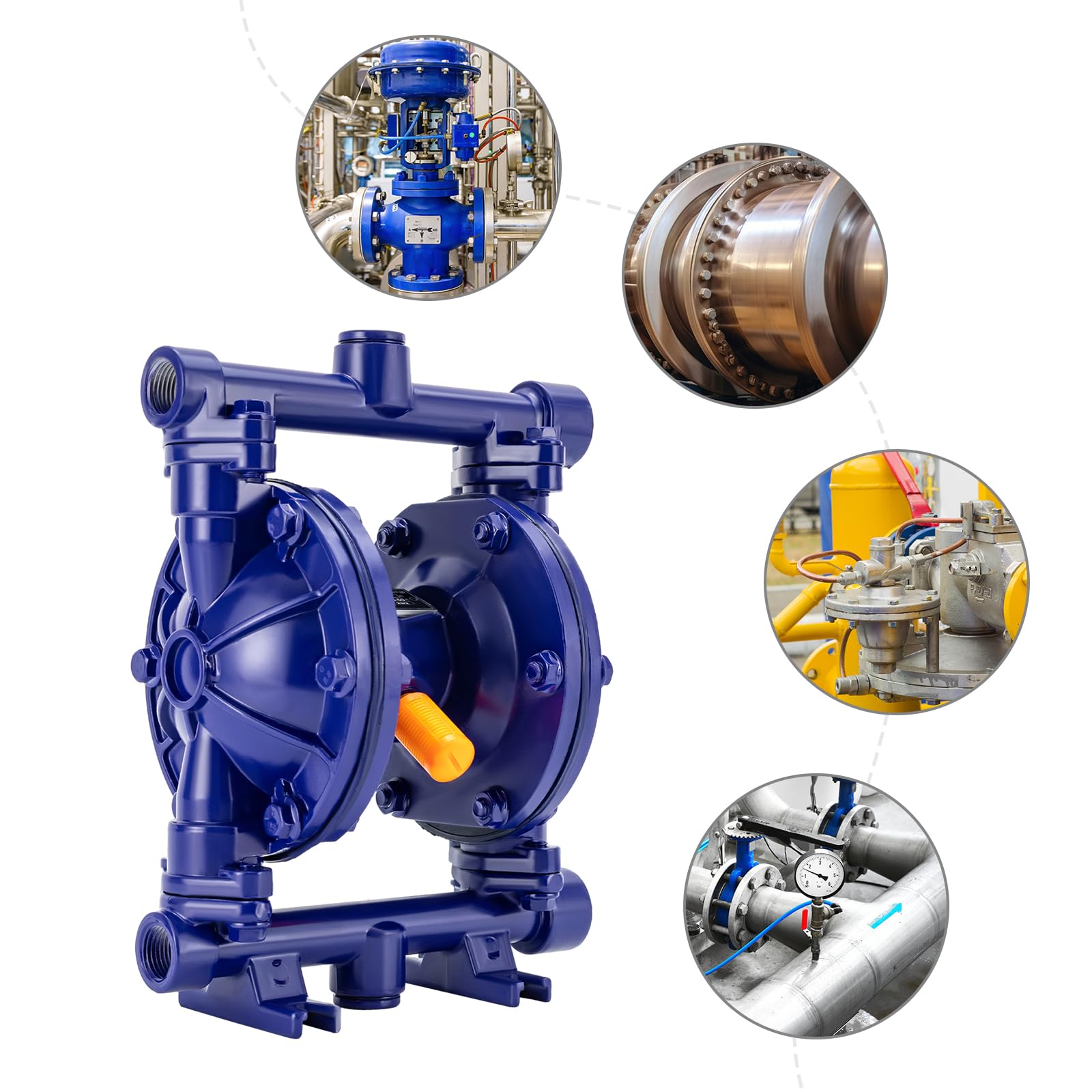 Druckluftmembranpumpe, Profi Doppelmembranpumpe, Druckluft Doppelmembranpumpe Druckluftmembranpumpe DoppelmembranpumpeDoppelmembranpumpe für AltöL, Wasser, Frostschutz,12GPM 1/2 Zoll Membranpumpe
