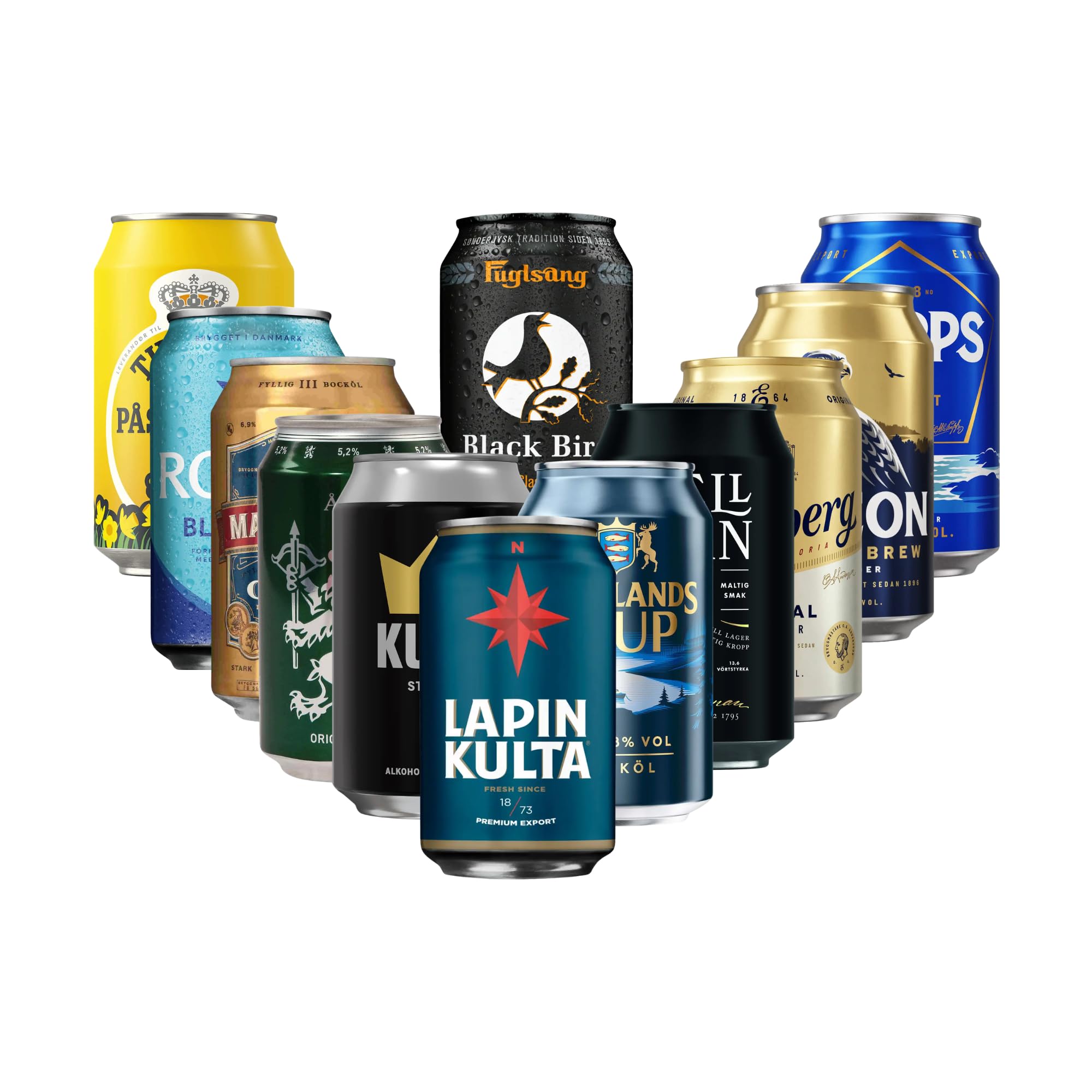 Nohawa Nordic Beer Tour Bier Probierpaket 12 x 0,33 l – Skandinavisches Beer Geschenkset mit 10 festen + 2 saisonalen Sorten – Bier Geschenkbox aus Dänemark, Schweden, Finnland
