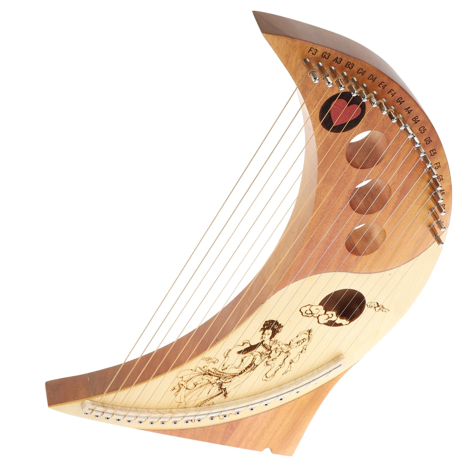 Lyra per Principianti Colore Casuale e Ragazzo Ragazza Arpa in Legno di Cedro 19 Corde Strumento Musicale Portatile Chiave di Accordatura e Corde Extra