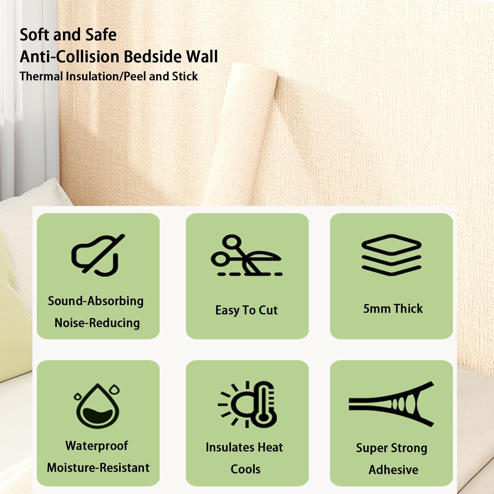 Papel Pintado Autoadhesivo 3D 5mm Papel de Pared no se Decolora Lámina de Aluminio, Aislamiento Térmico Adhesivo Paneles de Pared, Pegatinas Decorativas para Salón