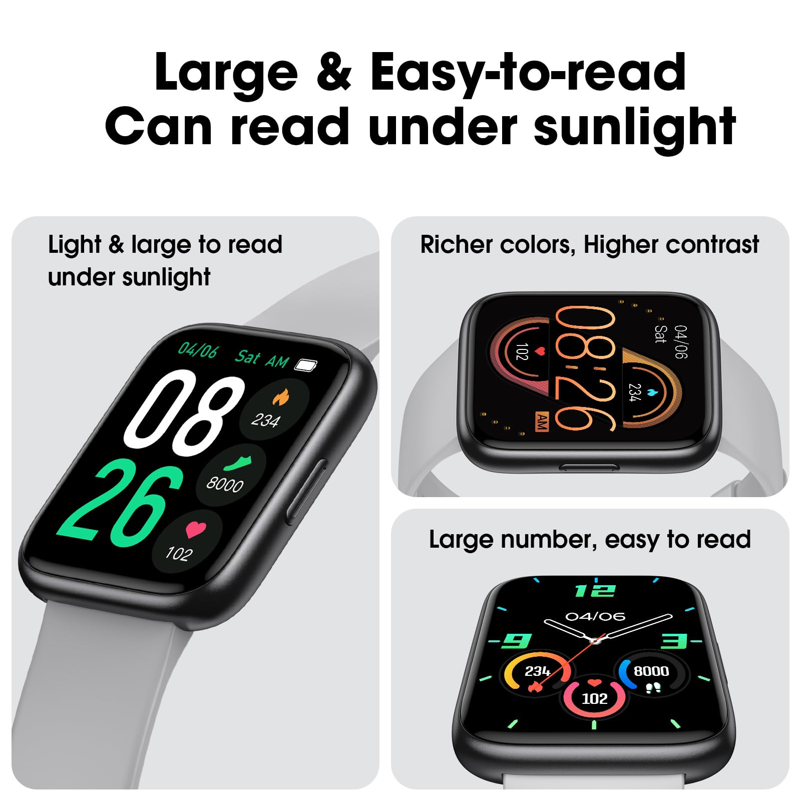 Smart Watch No App/Phone Required, Long Battery Life Fitness Tracker Watch,HD Screen, Waterproof Activity Tracker with Step Counter for Walking, Pedometer, Calories Tracker for Men Women