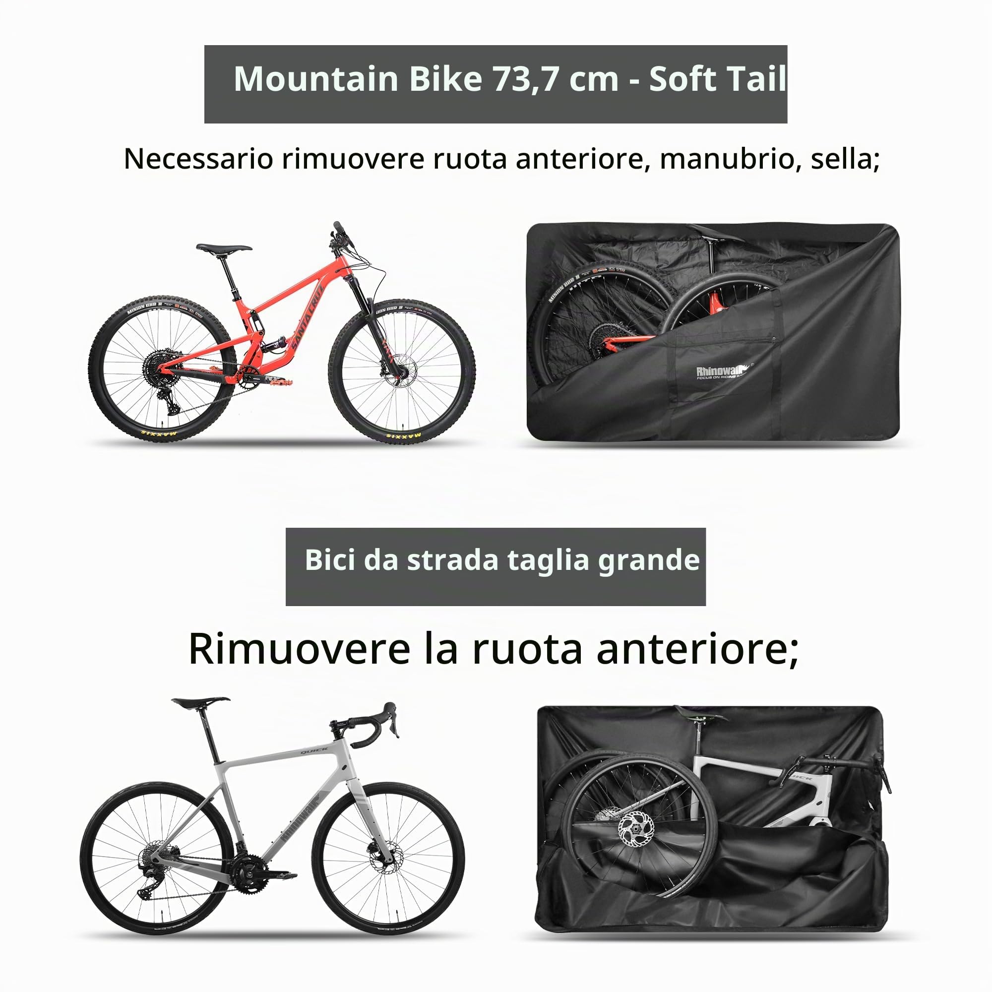 UBORSE Borsa per Bicicletta da 29 pollici, Borsa per il Trasporto della Bici Pieghevole, Impermeabile Sacchetto Porta Bici, Borse da viaggio della Bici Pieghevole in Treno in Aereo