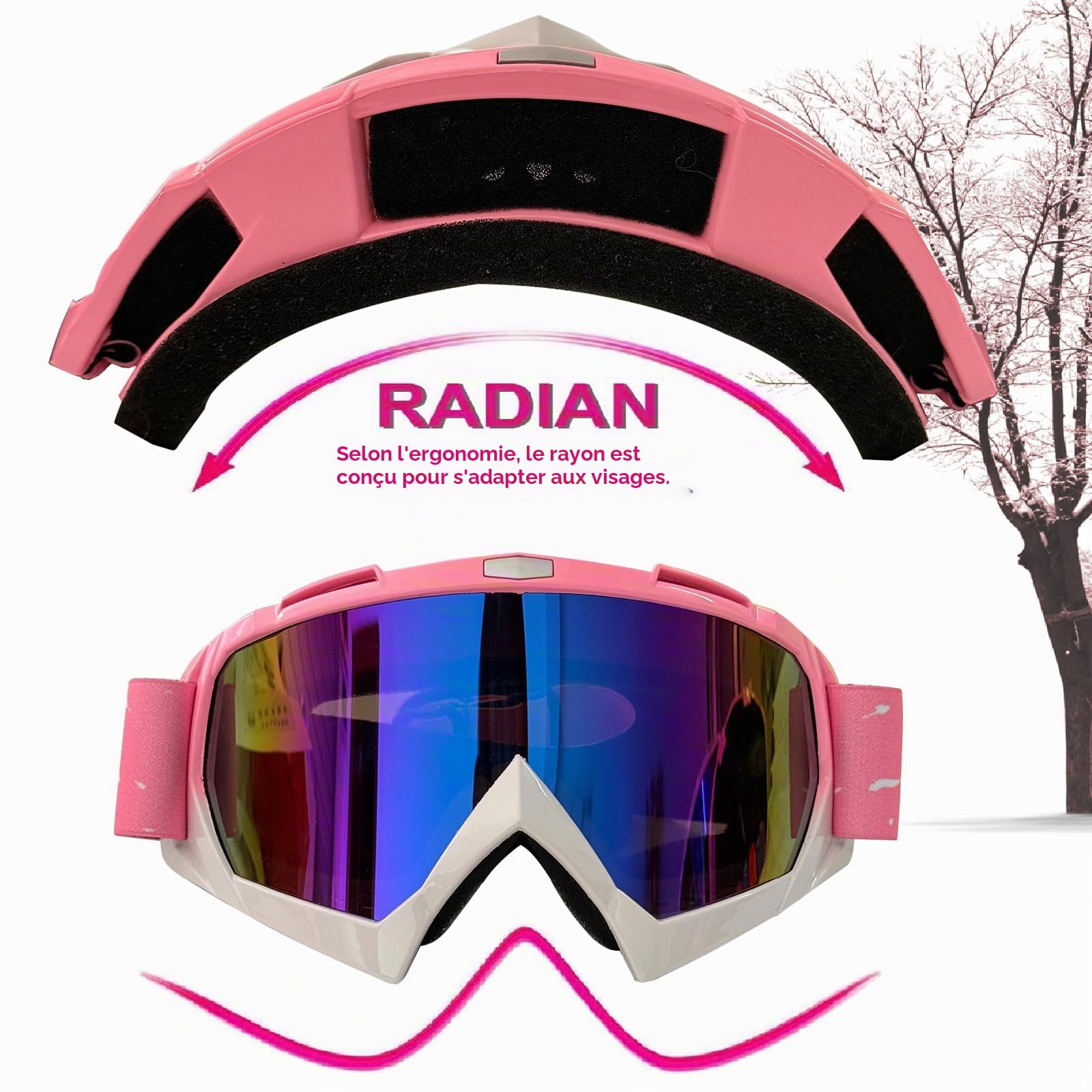 DONGZQAN Lunettes de ski unisexe OTG pour porteurs de lunettes