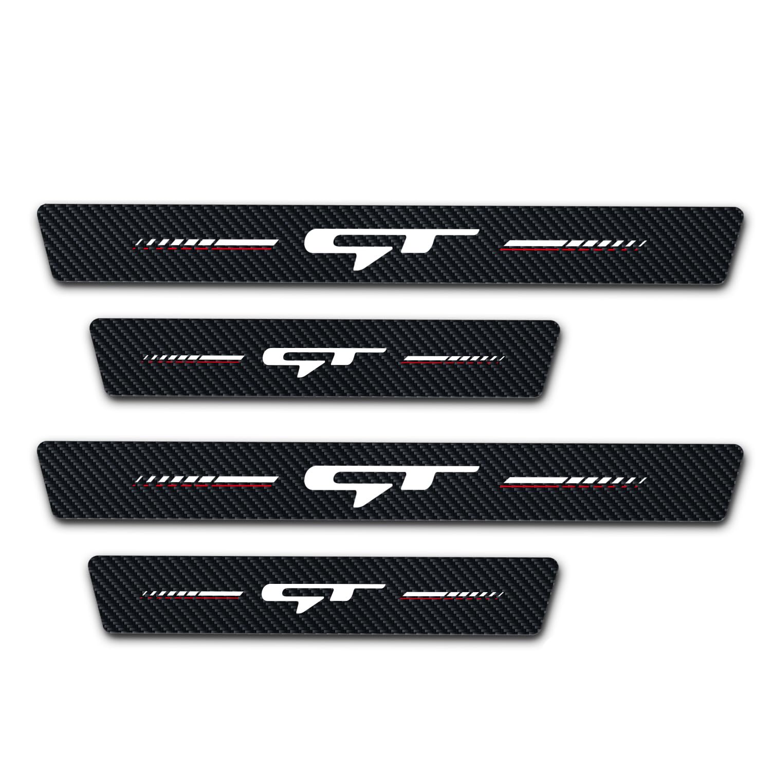 4Pcs Door Sill Plate Protectors Compatible with Kia K3 Cerato 2021-2024 GT Car Accessories, Carbon Fiber Leather Door Stickers for GT Owners