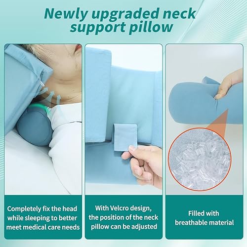 Miniatura 4 de Almohada estabilizadora de cuello para pacientes postrados en cama y ancianos  Almohada ajustable para silla de ruedas de respaldo alto y cama de