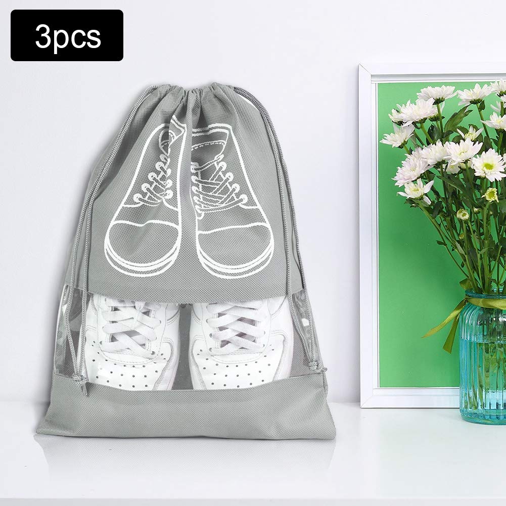 10 Sacs à Chaussures De Voyage - Housses Anti-poussière Avec Fenêtre Transparente 44x32cm