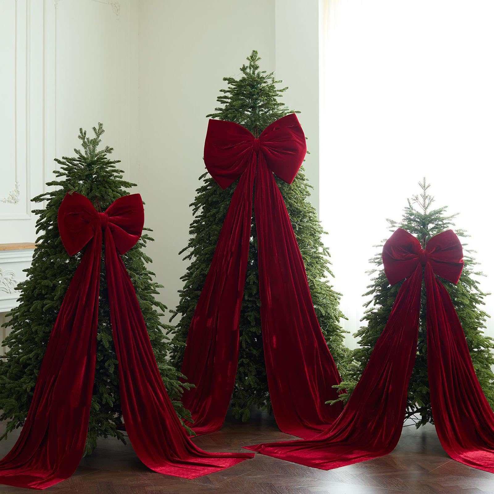 Grandi Fiocchi di Velluto per Albero di Natale 51 x 180 cm Da Esterno Extra