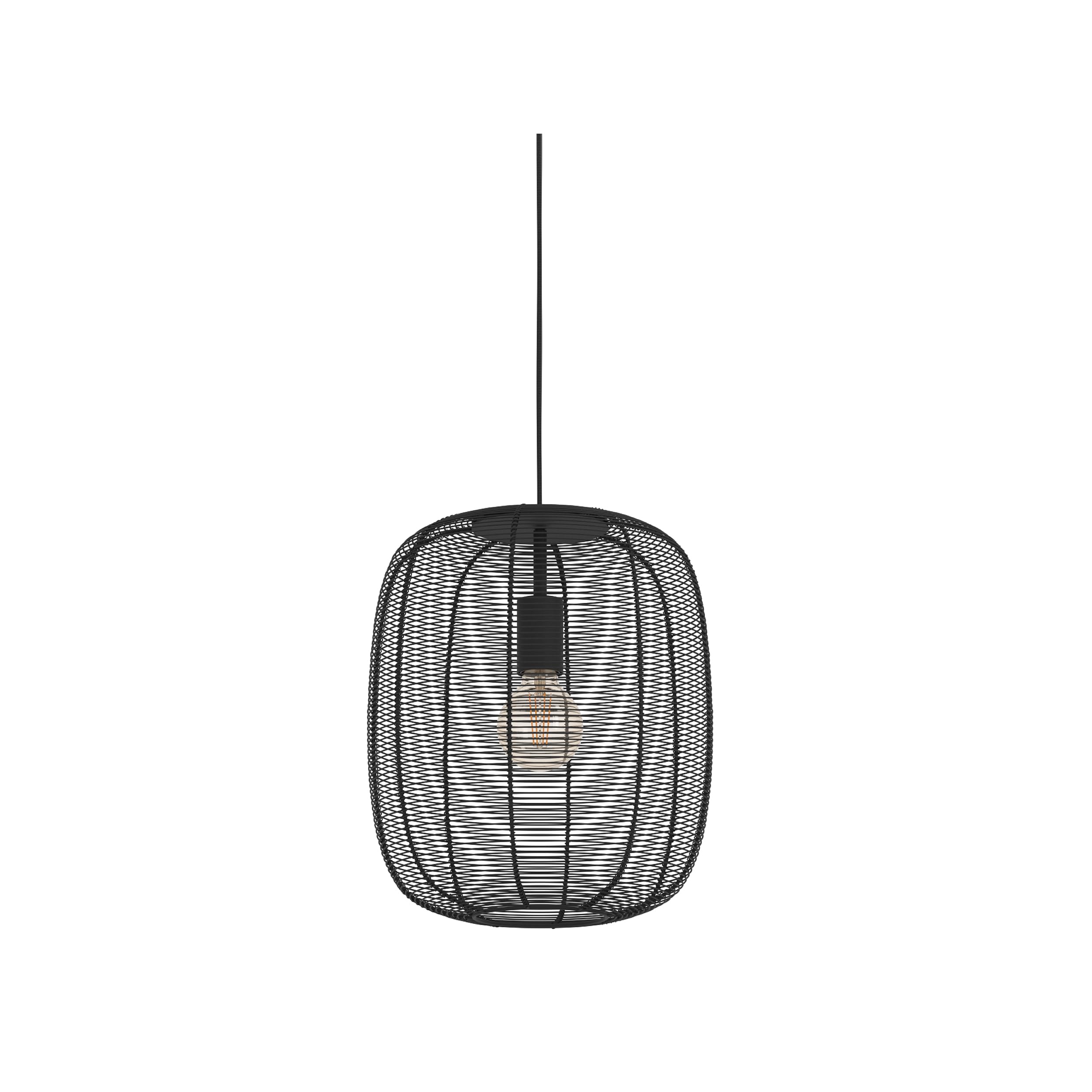 Lámpara colgante E27 de metal negro estilo industrial para comedor Eglo Rinroe