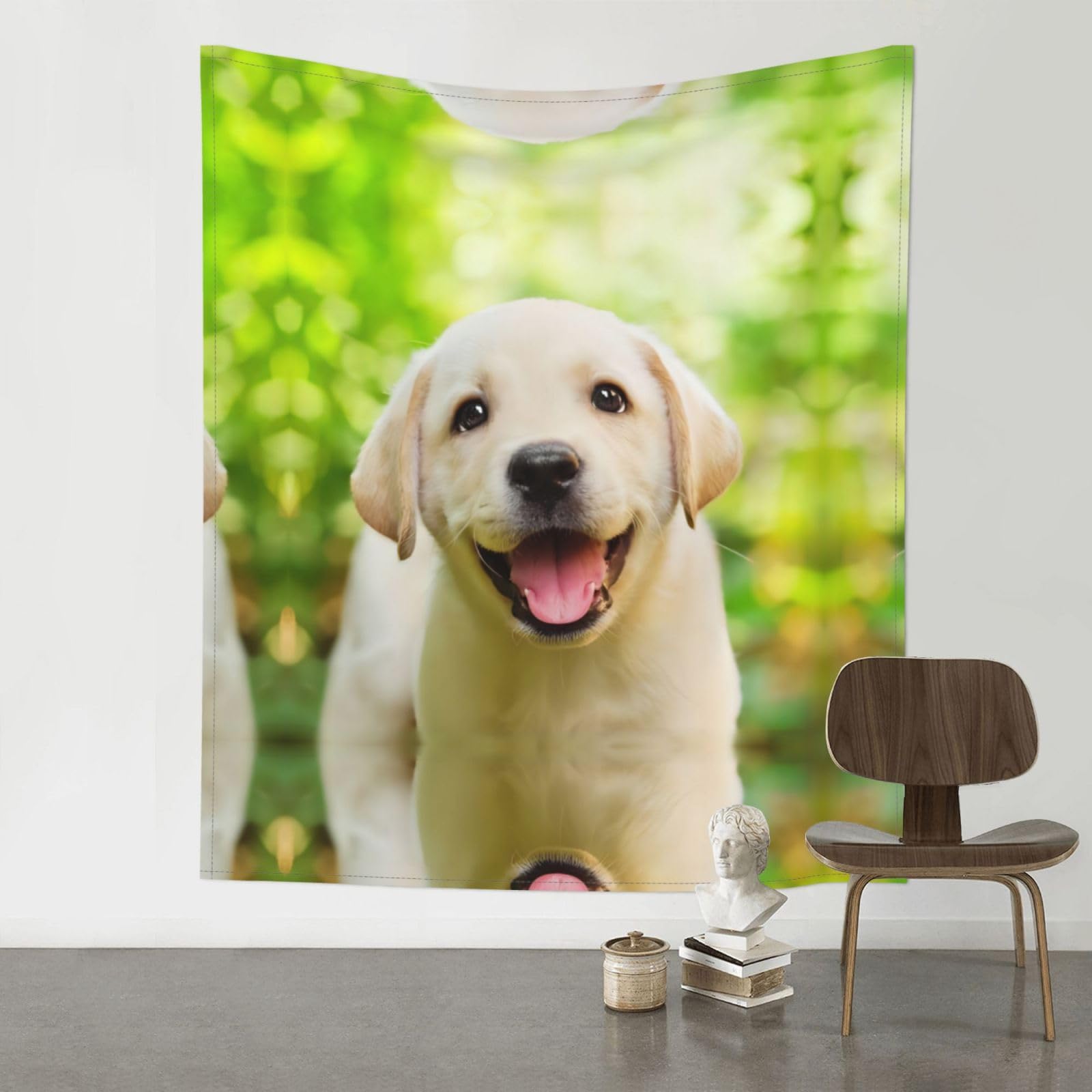 YYHWHJDE Funny Labrador Puppy Dog Prints 60x51in Wall Tapestry – High-Grade Polyester Throw for Dorm, Beach & Home Decor
