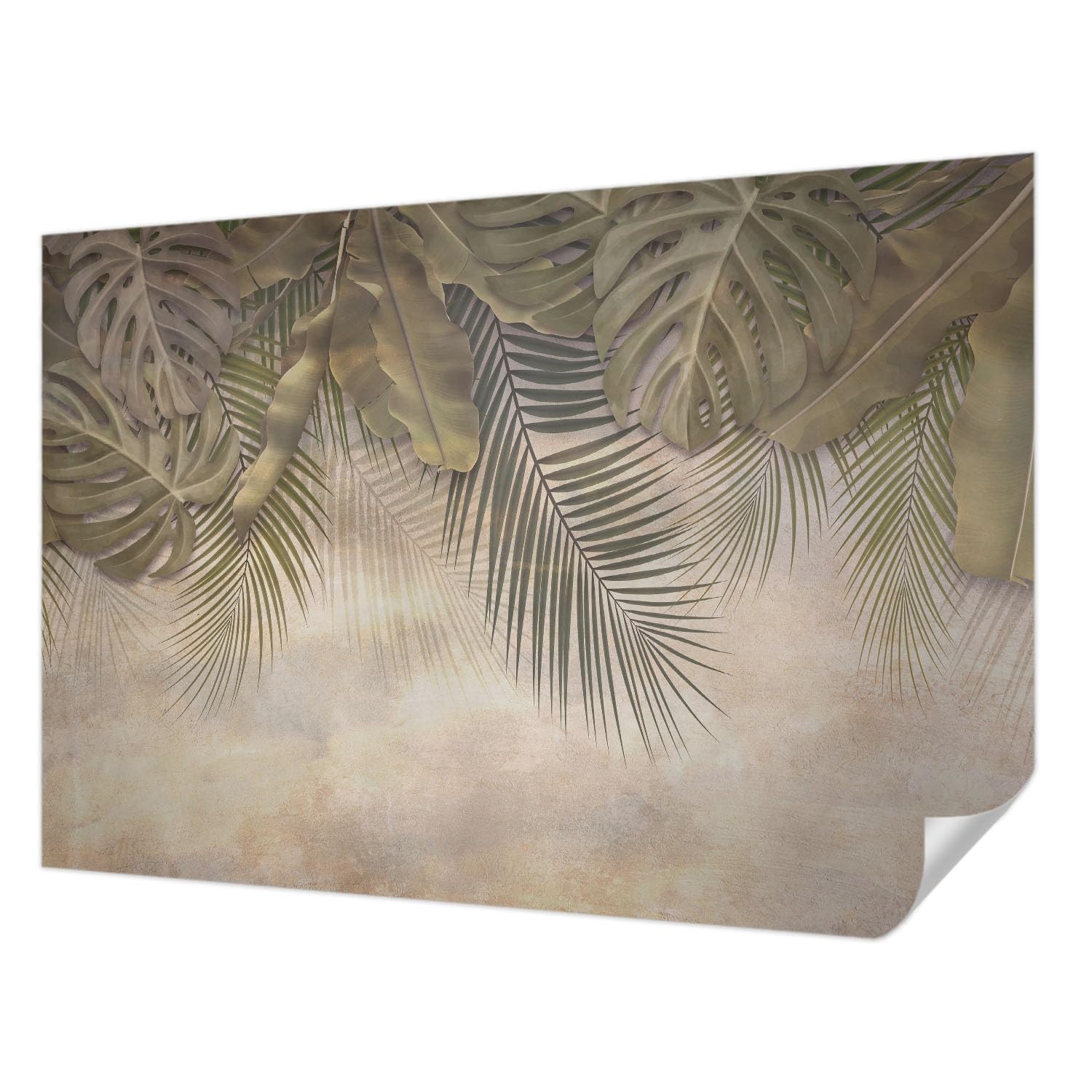 Revêtement mural feuilles tropicales pour chambre et salon moderne