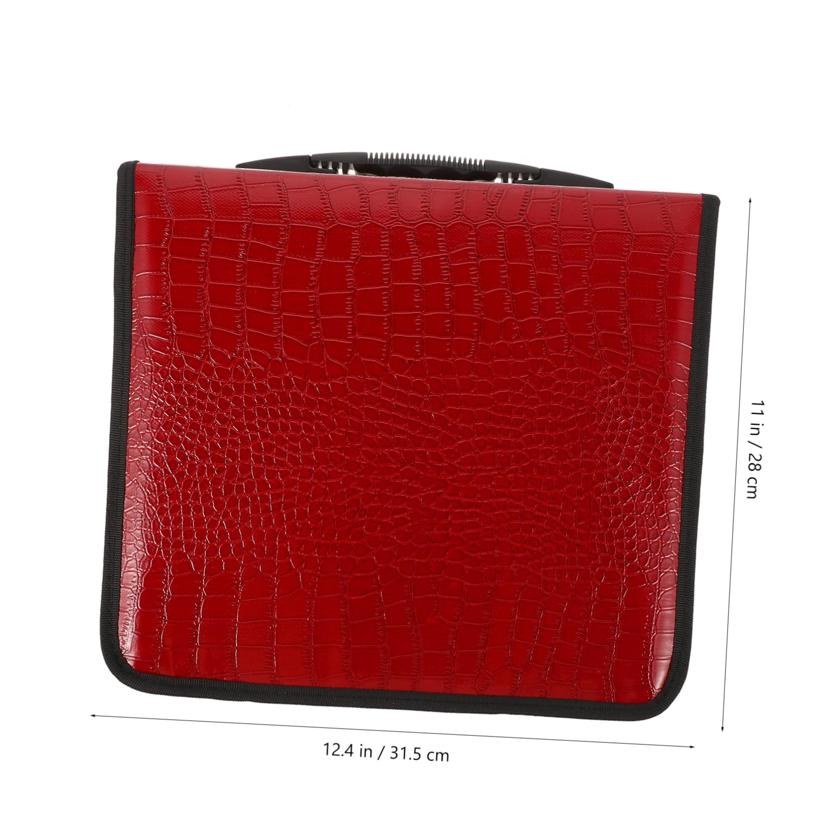 Ciieeo Capacité Pochette Grosse en PU Pièces CD 200 Rouge