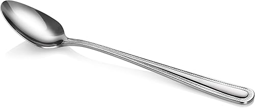 Miniatura 2 de New Star Foodservice Patrón de cuentas, acero inoxidable, cuchara de té helado, 7.2 pulgadas, juego de 12