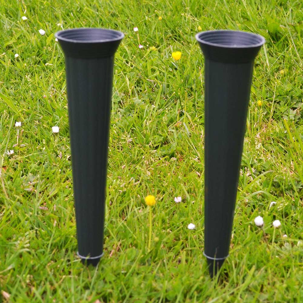 Angraves Green Set Of Plain Carnation Spiked Memorial Grave Flower Vases Size 2