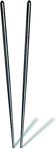 Mepra Oro Nero - Palillos (9.0 in), acabado negro pulido, cubiertos aptos para lavavajillas