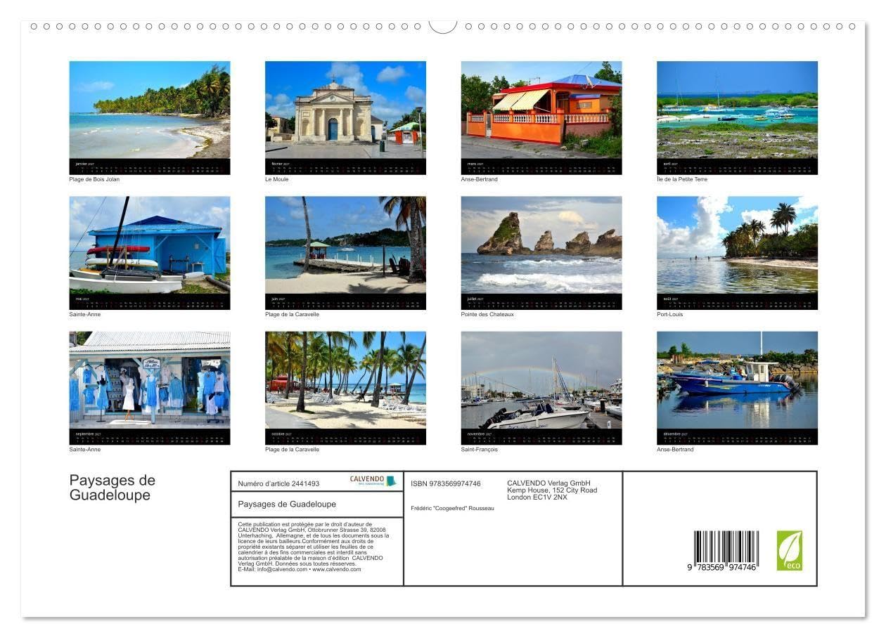Paysages de Guadeloupe (Calendrier mural haut de gamme 2027 DIN A2 vertical), CALVENDO calendrier mensuel: Un lieu paradisiaque à découvrir