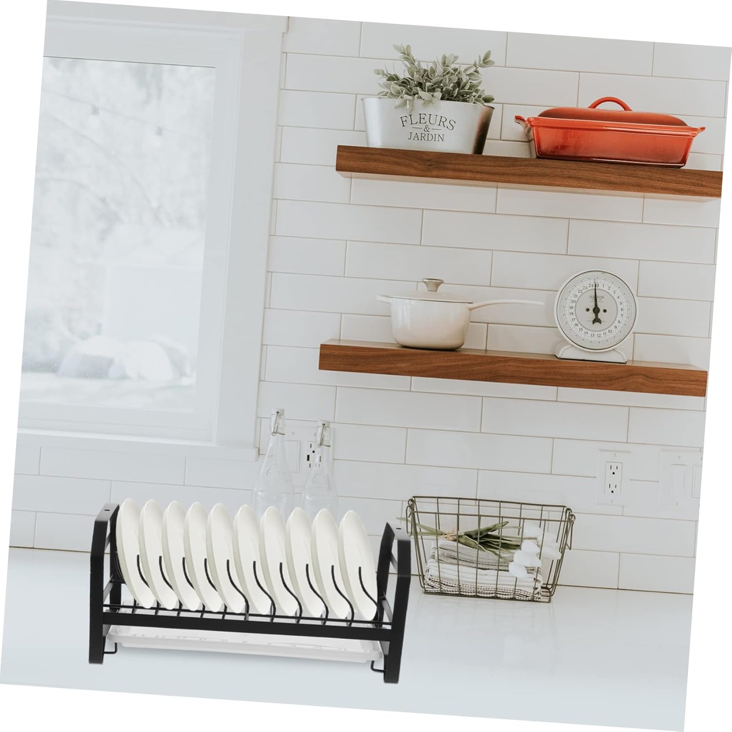 Dish Drying Rack with Drainboard Adjustable Kitchen Dish Rack for Counter Food-Grade Stainless Steel Compact Design for Efficient Drying for Small Kitchens