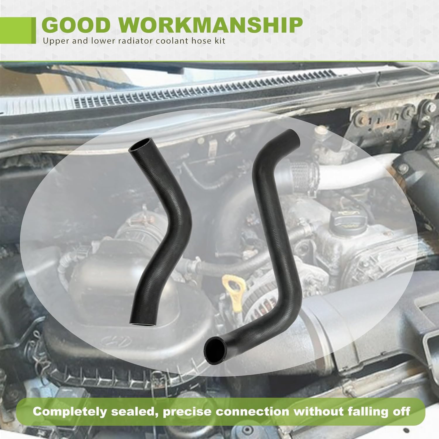 Upper and Lower Radiator Coolant Hose Set Fit for Toyota Tundra Sequoia 2007-2022 4.6L 5.7L V8 Inlet and Outlet Water Pipe, Replace 16571-0S010 16572-0S011 16572-0S010