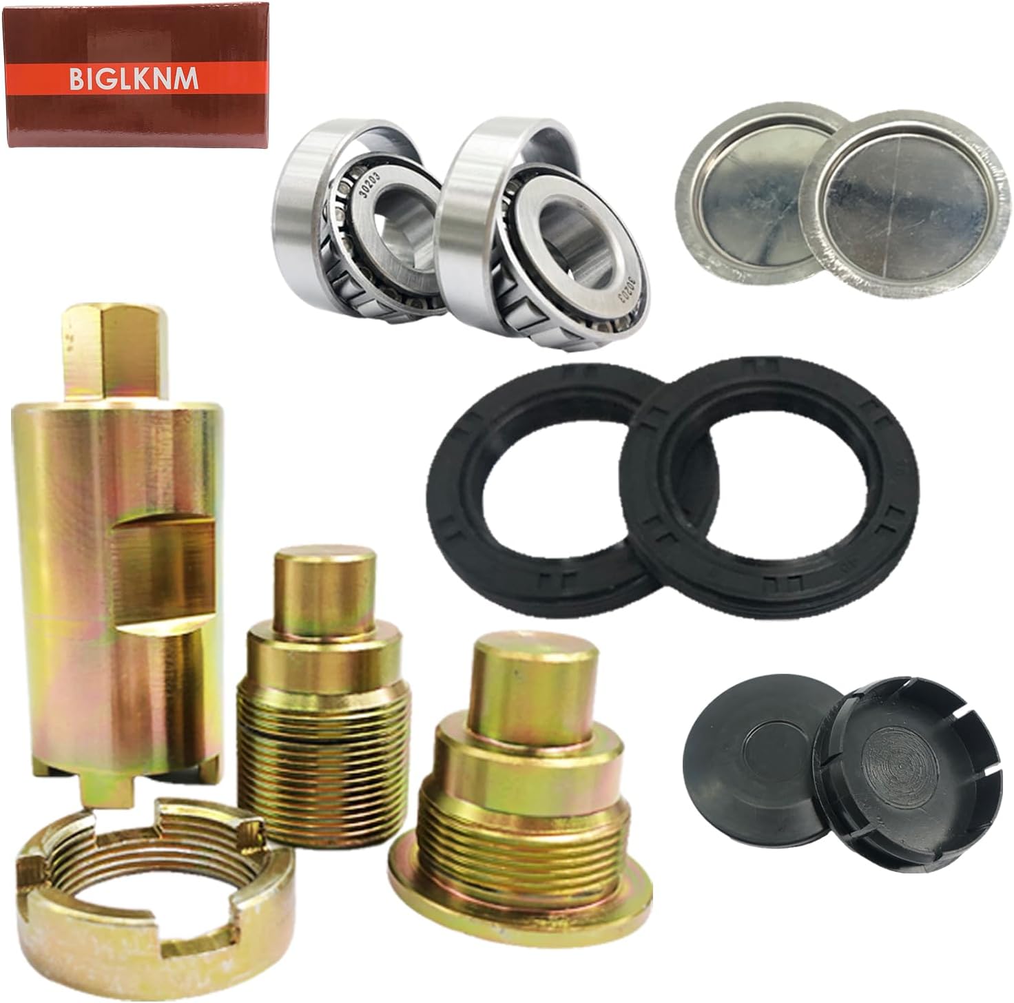 BIGLKNM Swingarm Bearing Seal Kits & Bolts & Lock Nut Tool & Lock Nuts & Cap Rebuild Kit for Recon 250 TRX250 TRX250TE Fourtrax 300 TRX300 Rancher 350 400 Foreman 300 450 500 Rubicon 500