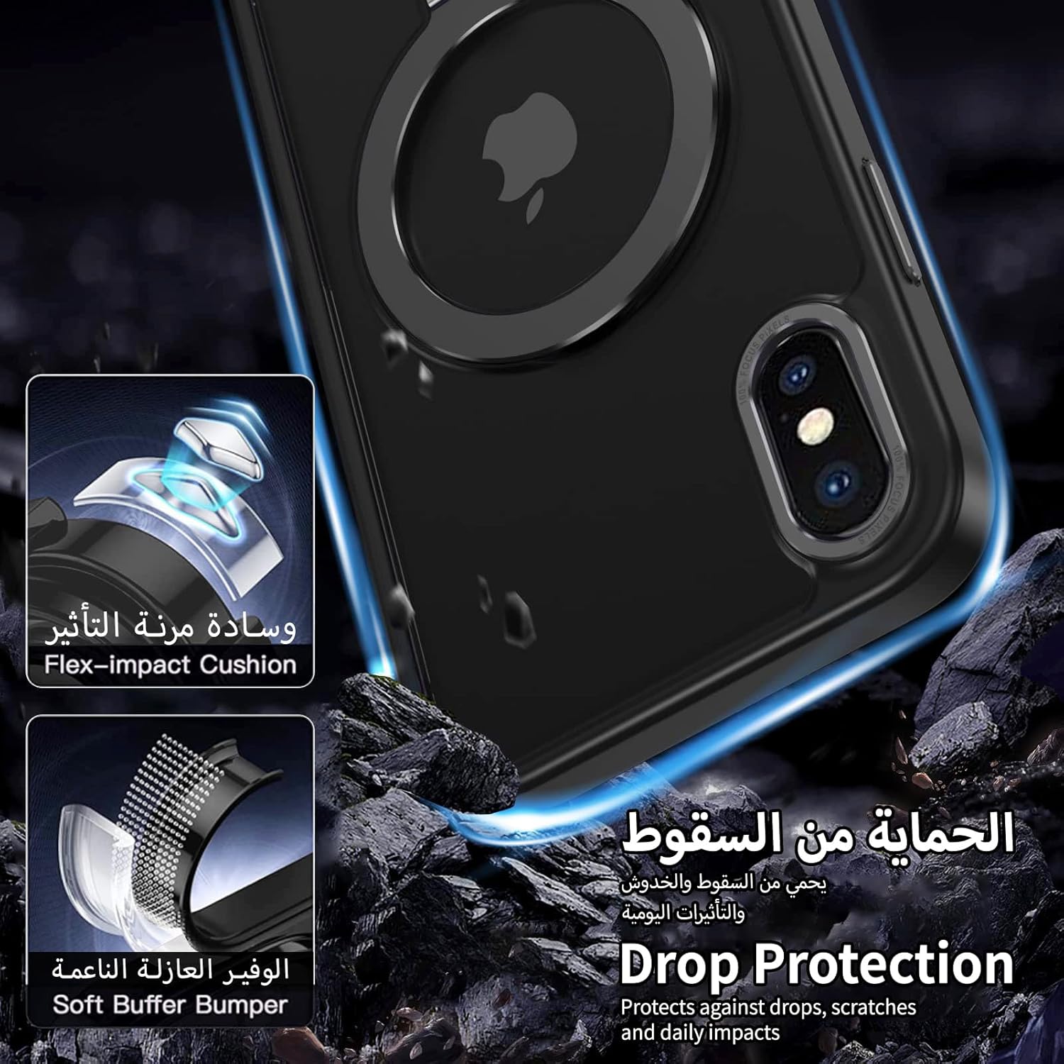 المميز - جراب مغناطيسي لموبايل ايفون XS ماكس مع حامل غير مرئي ... - view 4