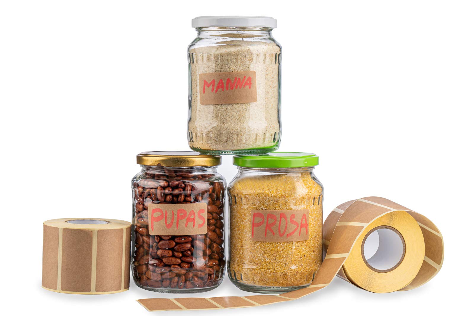 YXHZVON Kraft-etiketten, zelfklevend, kraftpapier, zelfklevend, blanco, doe-het-zelf, etiketten voor flessen, glazen potten en cadeaudecoratie, 18 vellen (204 stuks