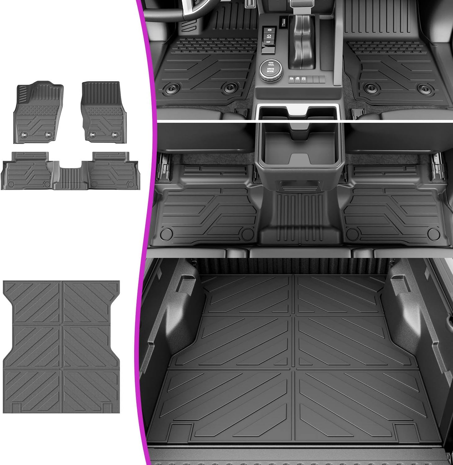 Amazon.com: powoq 5FT Floor Mat Compatible with 2024 2025 Toyota Tacoma ...