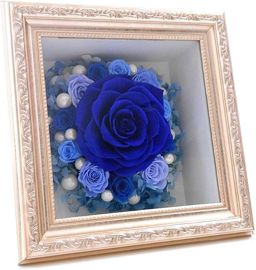 安い割引 プリザーブドフラワー 誕生日 花 6月 父の日 青バラ プレゼント 女性 枯れない花 還暦 古希 喜寿 傘寿 米寿 送別 青系 プラスチックドーム プチギフト ドーム