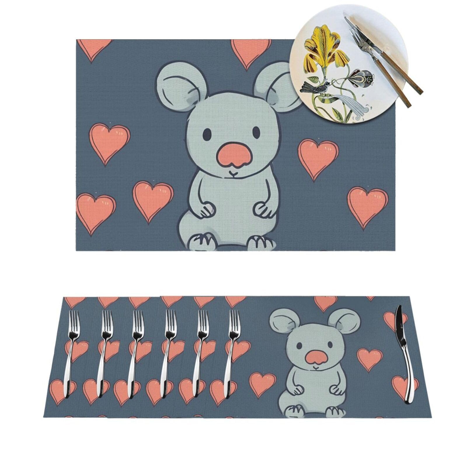 Set de table anti-tache en PVC résistant à la chaleur lot de 4 pour enfants